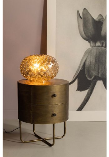 BEPUREHOME Collection kommode, m. 2 skuffer, rund - antik messing metal (39)