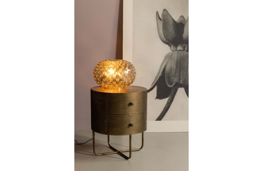 BEPUREHOME Collection kommode, m. 2 skuffer, rund - antik messing metal (39)