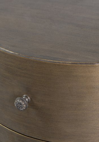 BEPUREHOME Collection kommode, m. 2 skuffer, rund - antik messing metal (39)