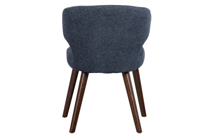 VTWONEN Cape spisebordsstol - bl melange polyester og mrkebrun tr