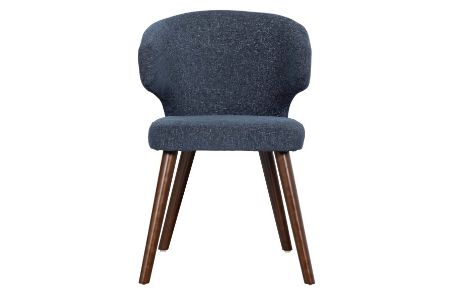 VTWONEN Cape spisebordsstol - bl melange polyester og mrkebrun tr