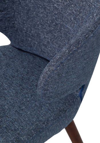 VTWONEN Cape spisebordsstol - bl melange polyester og mrkebrun tr