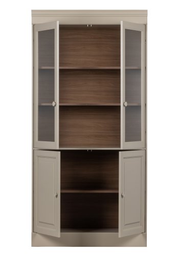 VTWONEN Chow vitrineskab, m. 4 lger og 3 hylder - glas og gr dakargrau fyrretr