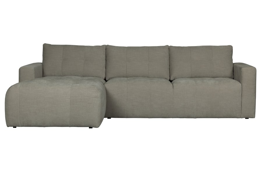 VTWONEN Bar sofa, m. chaiselong, venstre - varm gr polyester