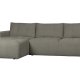 VTWONEN Bar sofa, m. chaiselong, venstre - varm gr polyester