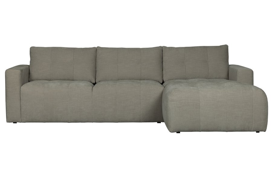 VTWONEN Bar sofa, m. chaiselong, hjre - varm gr polyester