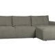 VTWONEN Bar sofa, m. chaiselong, hjre - varm gr polyester