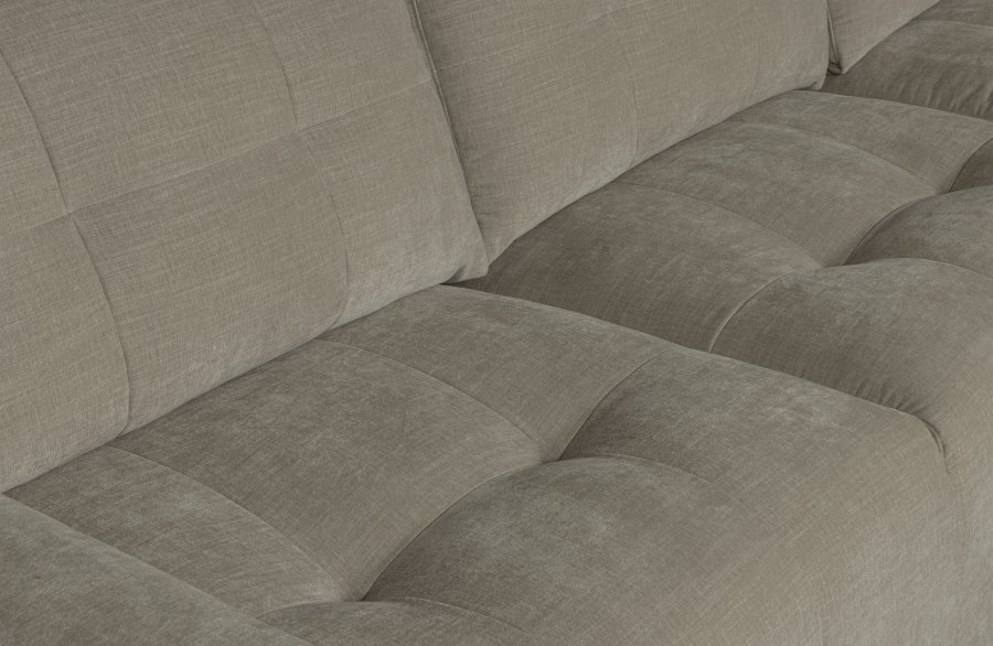 VTWONEN Bar sofa, m. chaiselong, hjre - varm gr polyester