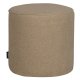 WOOOD Sara hj puf, rund - sand polyester bamsestof (46)