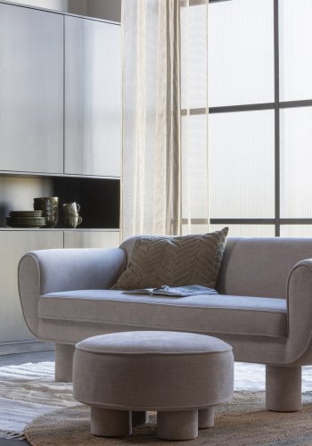 WOOOD EXCLUSIVE Finca skab, rund, venstre, m. 2 push to open lger og hylder - sort fyrretr