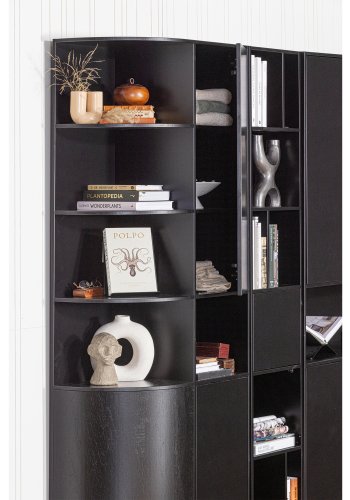 WOOOD EXCLUSIVE Finca skab, bent, m. 1 push to open lge og hylder - sort fyrretr