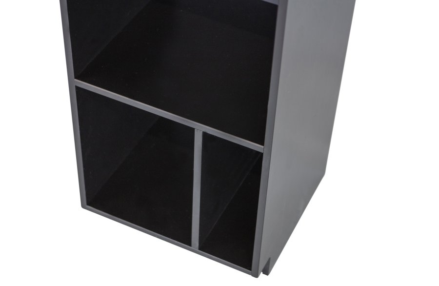 WOOOD EXCLUSIVE Finca skab, bent, m. 1 push to open lge og hylder - sort fyrretr