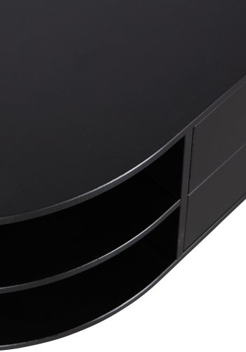 WOOOD EXCLUSIVE Finca TV-skab, rund, venstre, m. 2 push to open skuffer og 1 hylde - sort fyrretr