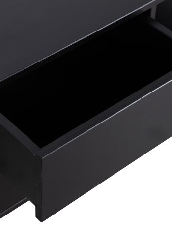 WOOOD EXCLUSIVE Finca TV-skab, rund, hjre, m. 2 push to open skuffer og 1 hylde - sort fyrretr