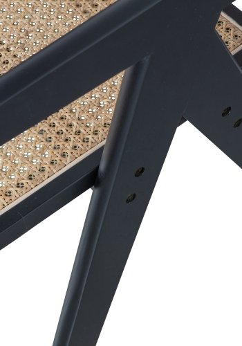 WOOOD EXCLUSIVE Gunn spisebordsstol, m. armln - natur rattan og sort fyrretr