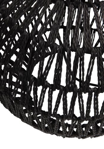 WOOOD EXCLUSIVE Macy lampefod, rund - sort rattanpapir og stltrd