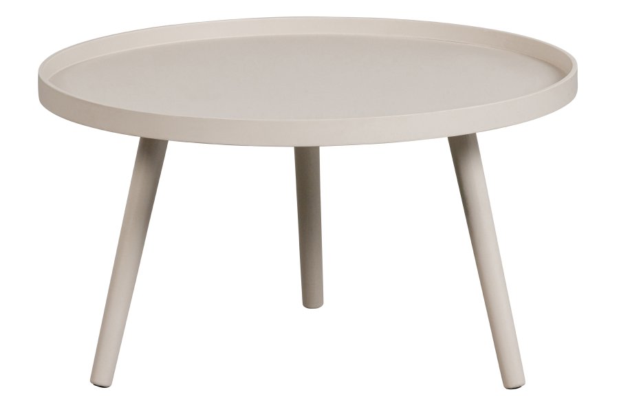 WOOOD Mesa sidebord L, rund - beige MDF og fyrretr (60)
