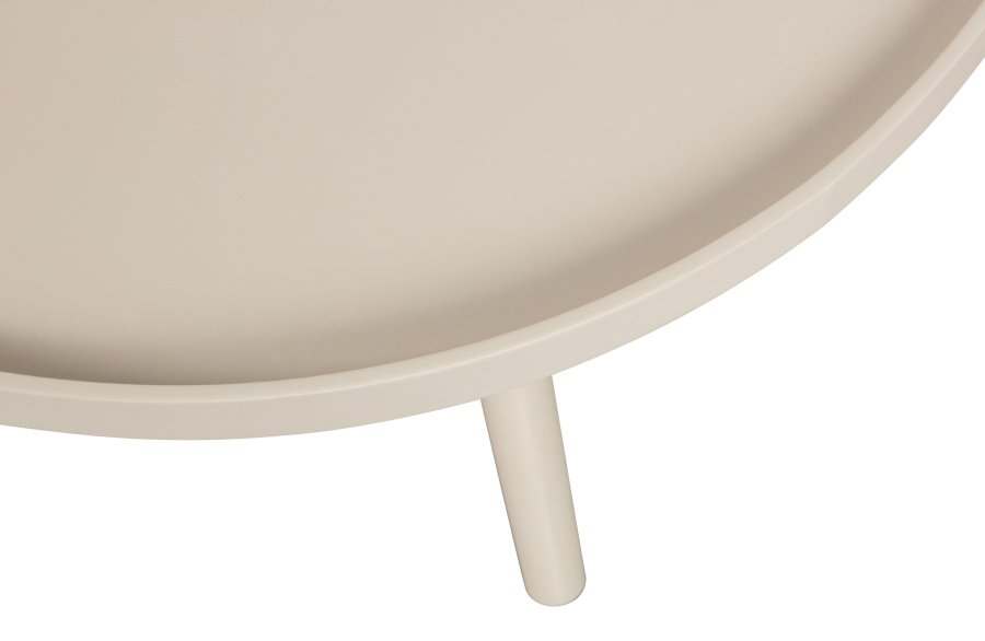 WOOOD Mesa sidebord L, rund - beige MDF og fyrretr (60)