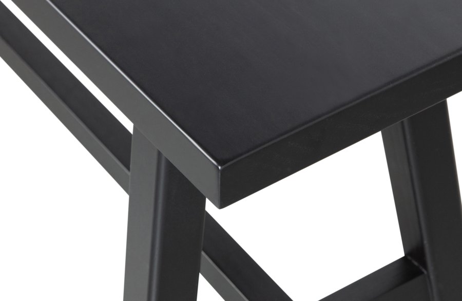 WOOOD EXCLUSIVE Imme bnk, rektangulr - sort fyrretr (110x35)