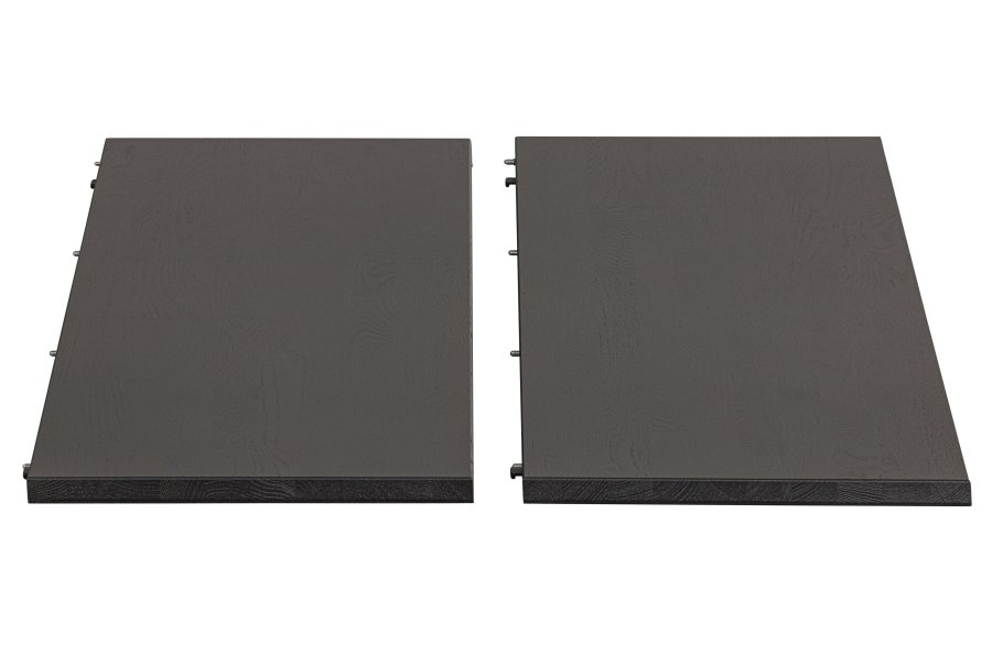 WOOOD EXCLUSIVE Lange Jan spisebord, m. 2 tillgsplader - sort blacknight egetr (120)