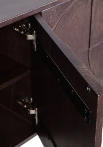 BEPUREHOME Collection sknk, m. 4 lger, 2 hylder og 3D mnster  - valnddefarvet mangotr (180x40)