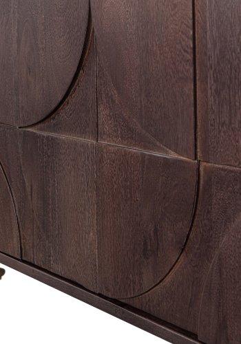 BEPUREHOME Collection sknk, m. 4 lger, 2 hylder og 3D mnster  - valnddefarvet mangotr (180x40)