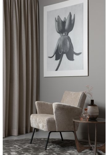 BEPUREHOME Muse lnestol, m. armln - natur polyester og sort metal