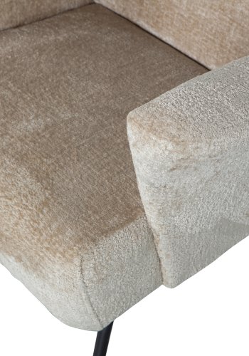 BEPUREHOME Muse lnestol, m. armln - natur polyester og sort metal