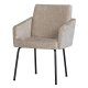 BEPUREHOME Monter spisebordsstol, m. armln - natur polyester og sort metal