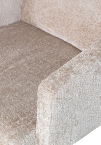 BEPUREHOME Monter spisebordsstol, m. armln - natur polyester og sort metal