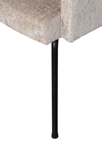 BEPUREHOME Monter spisebordsstol, m. armln - natur polyester og sort metal