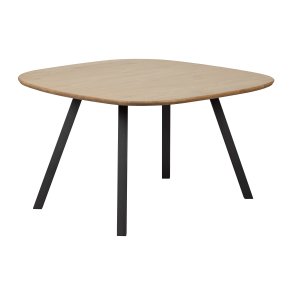 WOOOD Tablo spisebord, m. organisk form, kvadratisk - natur eg og sort stl (130x130)