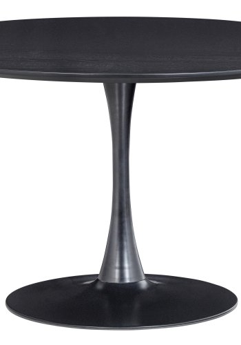 WOOOD EXCLUSIVE Sammy spisebord, rund - sort MDF og trompetfod i stl (120)