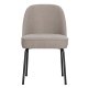 BEPUREHOME Vogue spisebordsstol - sand polyester/viskose stof og sort metal