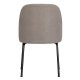 BEPUREHOME Vogue spisebordsstol - sand polyester/viskose stof og sort metal