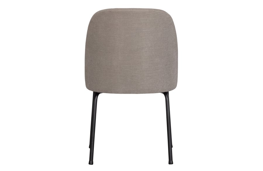 BEPUREHOME Vogue spisebordsstol - sand polyester/viskose stof og sort metal