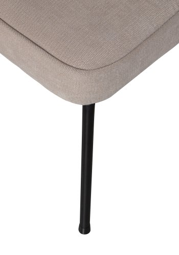 BEPUREHOME Vogue spisebordsstol - sand polyester/viskose stof og sort metal