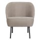 BEPUREHOME Vogue lnestol - sand polyester/viskose stof og sort metal