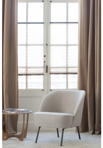 BEPUREHOME Vogue lnestol - sand polyester/viskose stof og sort metal