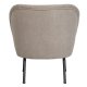 BEPUREHOME Vogue lnestol - sand polyester/viskose stof og sort metal