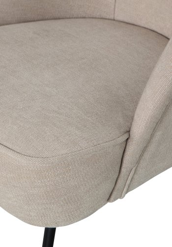 BEPUREHOME Vogue lnestol - sand polyester/viskose stof og sort metal