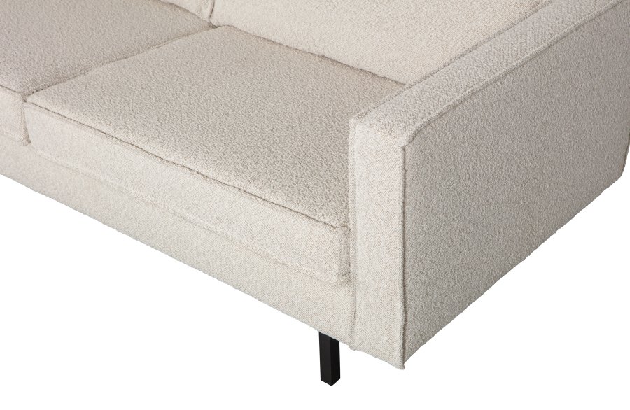 BEPUREHOME Rodeo 2,5-pers. sofa - natur bouclé polyester og metal