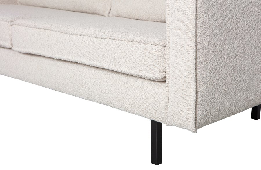 BEPUREHOME Rodeo 2,5-pers. sofa - natur bouclé polyester og metal