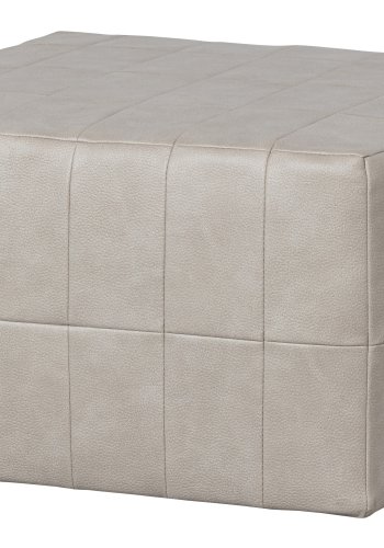 BEPUREHOME Patchwork puf, kvadratisk - natur imiteret lder polyester (60x60)
