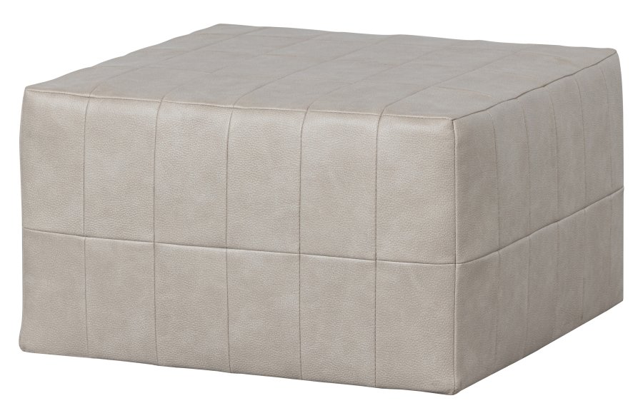 BEPUREHOME Patchwork puf, kvadratisk - natur imiteret lder polyester (60x60)