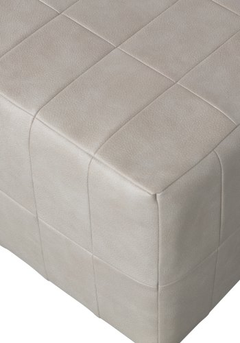 BEPUREHOME Patchwork puf, kvadratisk - natur imiteret lder polyester (60x60)