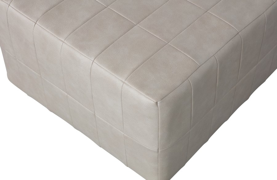 BEPUREHOME Patchwork puf, kvadratisk - natur imiteret lder polyester (60x60)