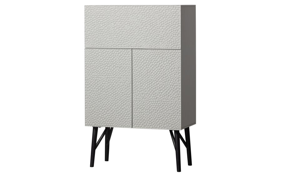 BEPUREHOME Carved barskab, m. 3 lger og 2 hylder - tgegr mangotr og fyrretr