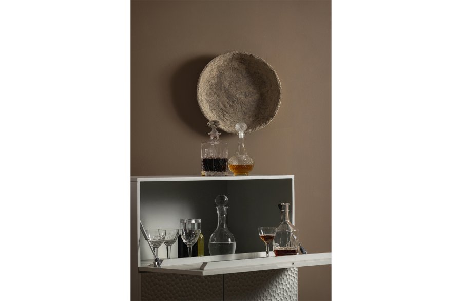 BEPUREHOME Carved barskab, m. 3 lger og 2 hylder - tgegr mangotr og fyrretr