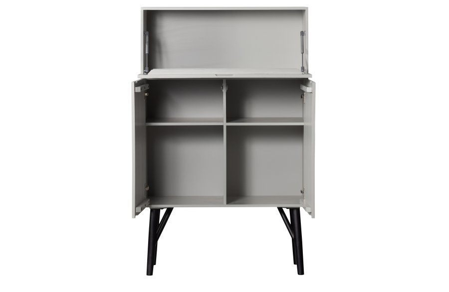 BEPUREHOME Carved barskab, m. 3 lger og 2 hylder - tgegr mangotr og fyrretr